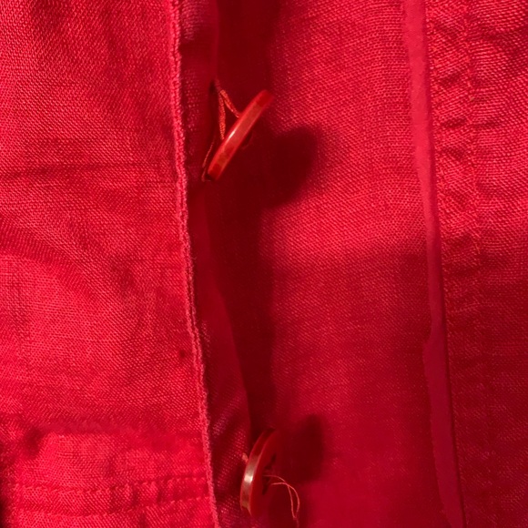 Coldwater Creek size 14 100% Linen red jacket - Picture 5 of 8